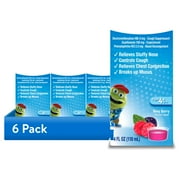 (6 pack) Mucinex Children's Cold & Cough Medicine, Expectorant for Kids, Very Berry Flavor Liquid, 4 fl oz