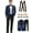 Blue, variant on Men Floral Print Tuxedo Jacket + Coffee Strap Clip, Regular Fit Long Sleeve with Pockets, Spring Fall Party Style Shawl Collar Suit Coat, Spring Formalwear Classic Suit