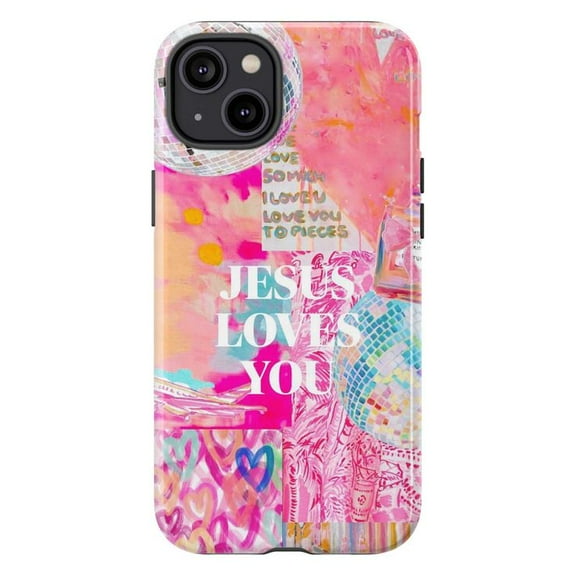 Christian Inspirational Phone Case, "Jesus Loves You" iPhone Cover, Faith-Based Artistic Protective Case for iPhone 17 16 15 14 13 12 11 Pro Max Plus Mini