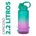 thumbnail image 3 of Botella de agua Onof  BAP-2.2L 2.2 Litros Termo de agua Verde Rosa con Marcador de Tiempo, 3 of 8