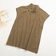 thumbnail image 5 of Blusa de algodón para mujer, cuello alto, abotonado lateral, manga corta, tallas grandes, moda in Romacci Blusa de mujer, 5 of 7