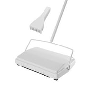 JEHONN Carpet Floor Sweeper with Horsehair, Non Electric Manual Sweeping (White)