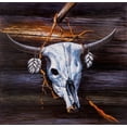 thumbnail image 2 of Atelier B Art Studio 12x12 Black Ornate Wood Framed with Double Matting Museum Art Print Titled - HANGED SKULL ON A WOOD WALL, 2 of 4