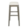 thumbnail image 2 of Saddle Stool 30" in Linen White Fabric and Antique Gray Base 2-Pack, 2 of 3