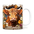 thumbnail image 2 of CaiYueKe Highlands Cow Mug Ceramic Coffee Cup Scottish Rustic Farmhouse Kitchen Tea Mug Country Home Decor Gift for Animal Lovers Microwave and Dishwasher Safe, 2 of 7