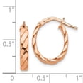 thumbnail image 7 of 14K Rose Gold Patterned Oval Hoop Earrings, 7 of 7