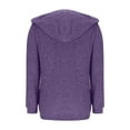 thumbnail image 6 of Long Sleeve Shirts for Women Casual New Womens Button V Neck Hooded Sweaters Long Sleeve Pullover Tops Casual Sweatshirts with Pockets Fall Outfits Purple M, 6 of 8
