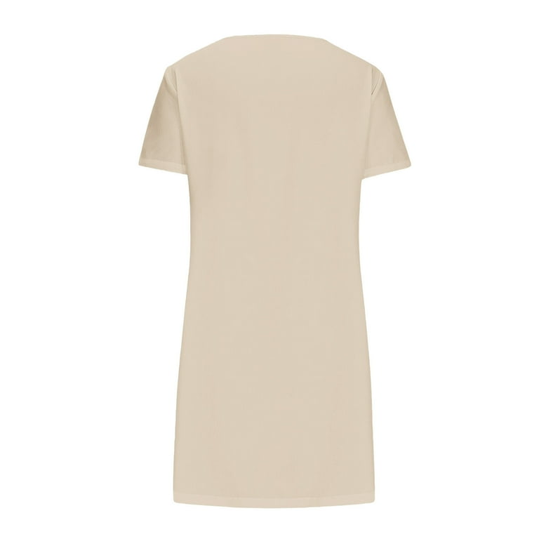 DailyTrove Women's Asymmetric Button-Front Midi Dress, Short Sleeve, Modern  Casual & Office Wear, Soft Rayon Blend - Walmart.com