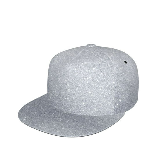 Unisex Snapback Hats Diamond Silver Pattern Adjustable Flat Bill Baseball Cap Dancing Hip Hop Cap