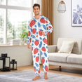 thumbnail image 6 of FORMRS Onesies Pajama for Adults Unisex Hoodie Winter Jumpsuit One Piece Sleepwear, Sizes S-2XL, Playful Strawberries, 6 of 7