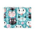 thumbnail image 2 of CADecor Cute Cartoon Cat Pattern Print Window Treatment Panel Curtains Window Curtain Kitchen Curtain,Two Piece 26x39 Inches, 2 of 4