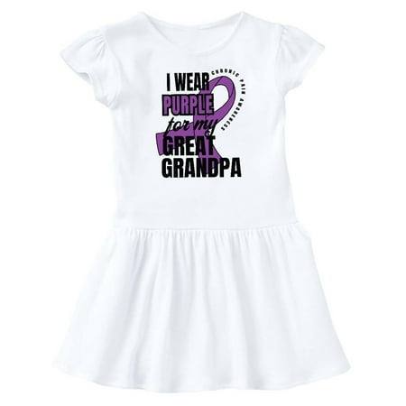 

Inktastic Chronic Pain I Wear Purple For My Great Grandpa Gift Baby Girl Dress