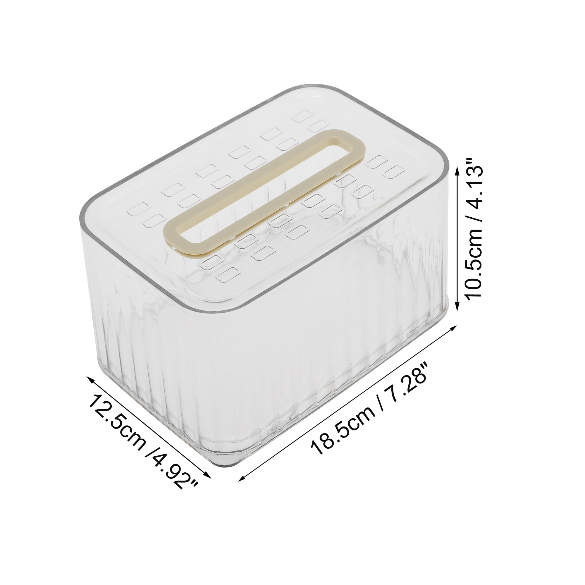 Unique Bargains 1 Pc Clear Style Tissue Box Cover [White]