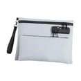 thumbnail image 2 of Organizador de cables de viaje, bolsa de viaje con cerradura de contraseña, bolsa de almacenamiento con cerradura para accesorios de 2 capas, cartera Gris, 2 of 8
