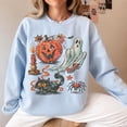 thumbnail image 3 of Yoofine Adult Vintage Halloween Pumpkin Ghost Cat Graphic Sweatshirt, 3 of 7
