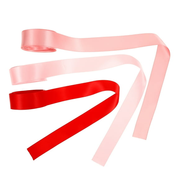 3 Rolls Double Sided Ribbon The Gift Satin Ribbon Present Ribbon Packing Bowknot Strap