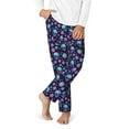 thumbnail image 2 of Yiaed purple Skull flower Print Teenagers' Lounge Pants, Loose PJ Bottoms, Long Pajama Pants for Men-Medium, 2 of 6