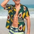thumbnail image 7 of Gukieu Banana And Avocado Print Men's Short-sleeved Shirts, Button-down Lapel Hawaiian Shirts, T-shirts, Beach Vacation Summer Casual Wear,Small, 7 of 7