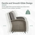 thumbnail image 4 of PARKWELL Outdoor Loveseat Glider Bench with Gray Cushions for Porch Balcony Backyard,Gray Wicker, 4 of 8