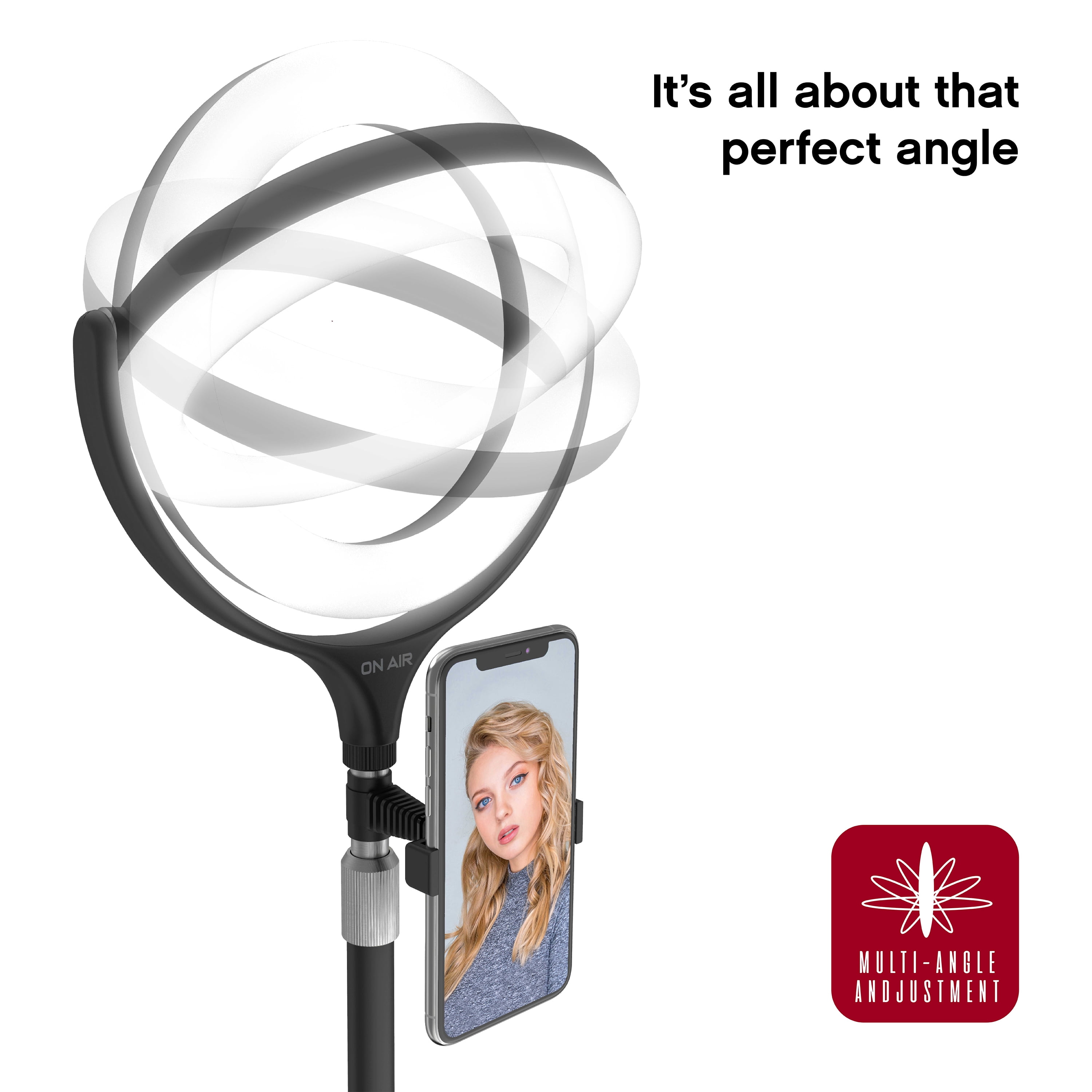 ON AIR 8 in. LED Ring Light with Multiple Light Modes and Brightness Levels