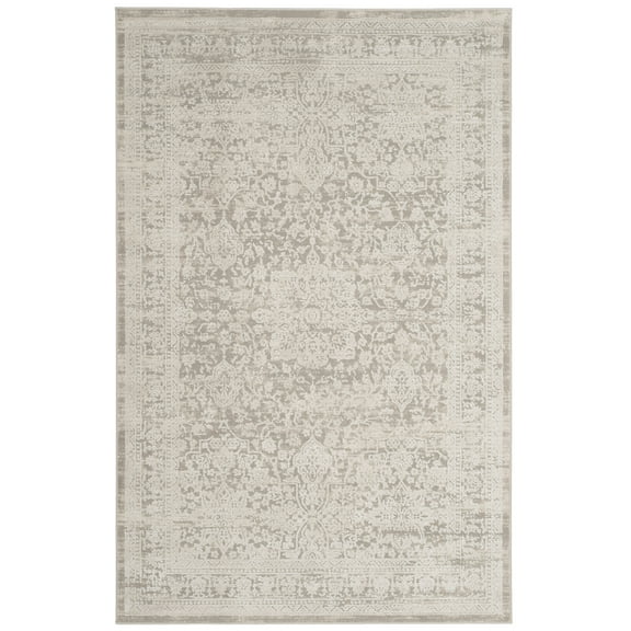 SAFAVIEH Princeton Vernon Overdyed Floral Area Rug, Grey/Beige, 4' x 6'