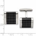 thumbnail image 3 of Stainless Steel Polished Black Ip-Plated Laser Design Square Cufflinks Made In China -Jewelry By Sweet Pea, 3 of 6