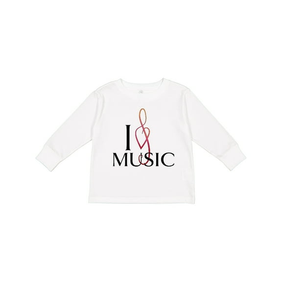 Inktastic I Love Music Boys or Girls Long Sleeve Toddler T-Shirt
