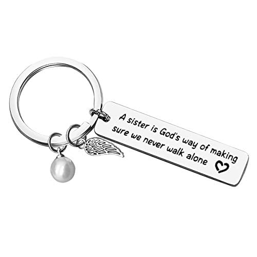 AKTAP Brother Keychain Sibling Jewelry Gift for Brother or Sister Family Jewelry Sister Gifts