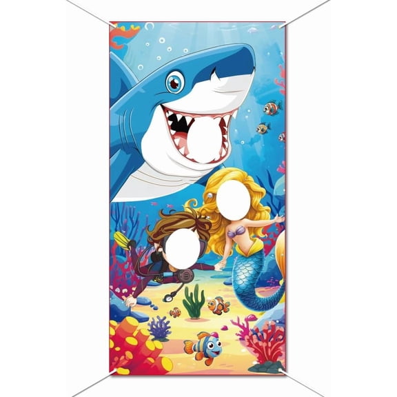 Photo Party Decoration 5.9x2.9ft Ocean Large World Photo Banner Background Under The Sea Banner Backdrop Ocean Animals Photo Booth for Birthday Summer Beach Party Decor