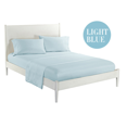 thumbnail image 3 of Topcobe Solid Color Bed Sheet Set for Adults Teens, King Size Light Blue, 3 of 4
