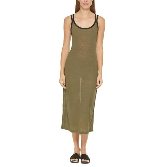 DKNY Women's Double-Strap Dress Cover-Up Moss, Medium