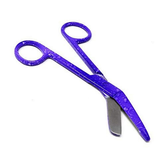 Purple Dew Drops Pattern Color Lister Bandage Scissors 5.5" (14cm), Stainless Steel