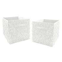 White Floral Rose Fabric Storage Bin (Set of 2) by Sweet Jojo Designs