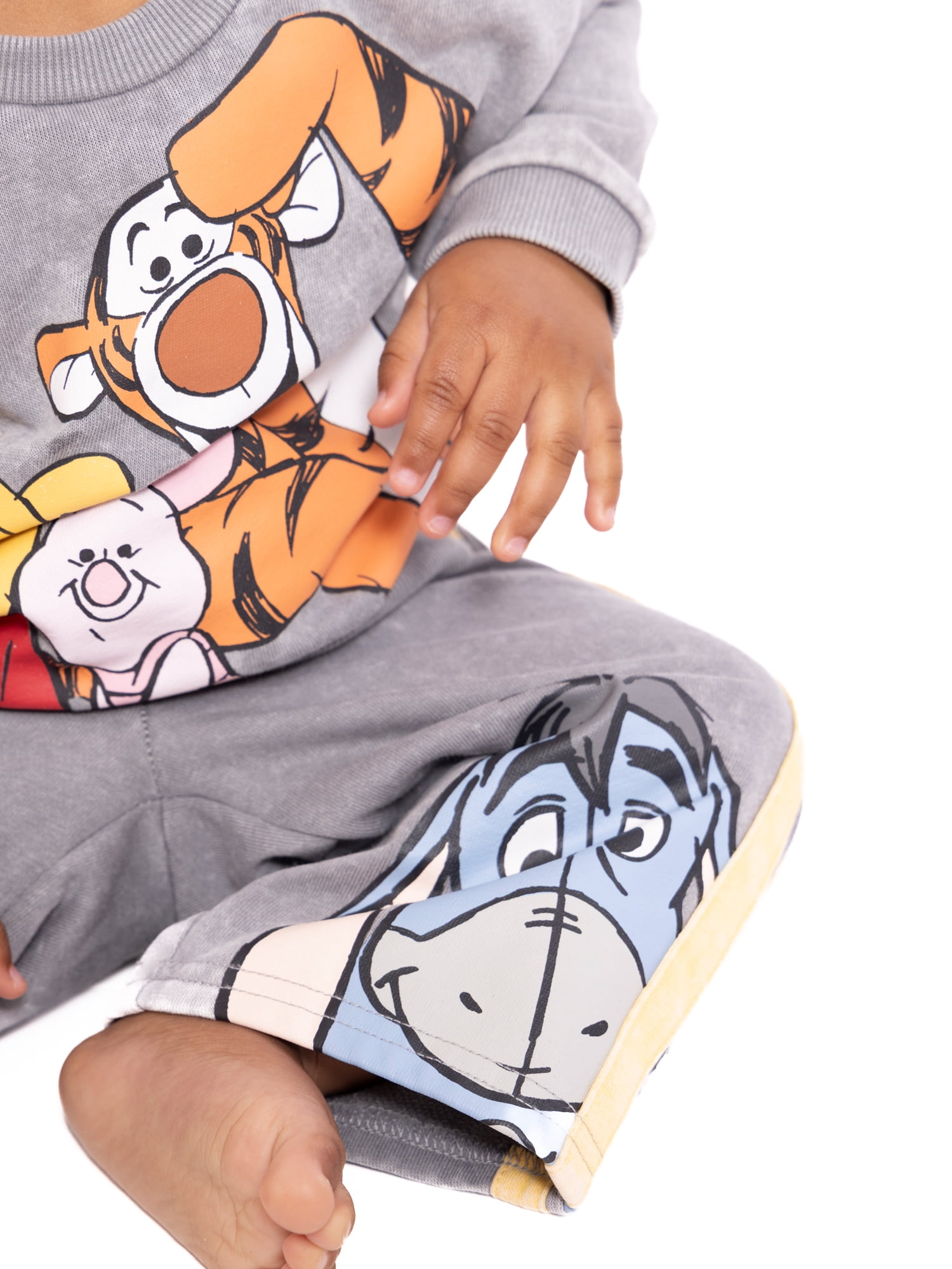 Winnie the Pooh Baby Long Sleeve Graphic Crewneck Tee with Matching Pants, 2-Piece, Sizes 0/3M-24M