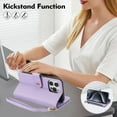 thumbnail image 4 of Phone Case for Apple iPhone 13 Pro Max, Premium iPhone 13 Pro Max Case with Wallet, Card Holder, Coin Zipper Pocket Shockproof Flip Cover Stand with Wrist Strap & Detachable Shoulder Strap,Purple, 4 of 15