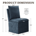 thumbnail image 3 of Usaint Upholstered Dining Chair with Casters and Storage, Fabric Chair for Dining Room, Home Office and Living Room, Navy, 3 of 7