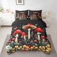 thumbnail image 2 of jejeloiu Colorful Fungus 7-Piece Twin Bedding Sets,Red Brown Mushroom Bedding Comforter Set,Rustic Flower Floral Sheet Sets For Girls,Breathable Home Decor Reversible, 2 of 8