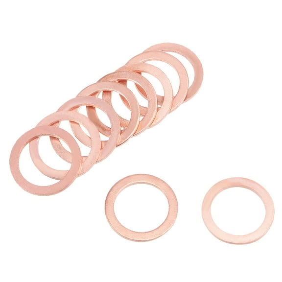 50 Pcs 16mm x 22mm x 1.5mm Copper Flat Washer for Screw Bolt