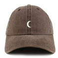 thumbnail image 1 of Trendy Apparel Shop Crescent Moon Embroidered Pigment Dyed Unstructured Cap - Khaki Green, 1 of 2