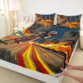 thumbnail image 5 of Erosebridal Bicycle King Sheets, Cycling Bedding, Fire Cyclist 4 Pieces (1 Flat Sheet, 1 Fitted Sheet and 2 Pillowcases), 5 of 6