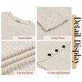 thumbnail image 5 of Fantaslook Square Neck Tops for Women Long Sleeve Dressy Blouses Button Side Tunic Shirts, 5 of 8