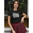 thumbnail image 2 of Strong And Brave Lettering T-Shirt Women -Image by Shutterstock, Female Small, 2 of 4