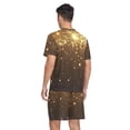 thumbnail image 2 of joogoo Men's Pajama Set Golden Fireworks V-Neck Pj Shorts Set 2 Piece Loungewear Sleepwear L, 2 of 7