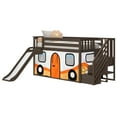 thumbnail image 3 of Low Bunk With Stairs, Easy Slide & Orange Camper Van Curtain, Clay, 3 of 10