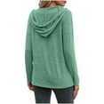thumbnail image 5 of ShomPort Womens Fall Long Sleeve Hoodie Solid Color Lounge Sweatshirt Hooded Neck Pullover Tunic Tops, 5 of 5