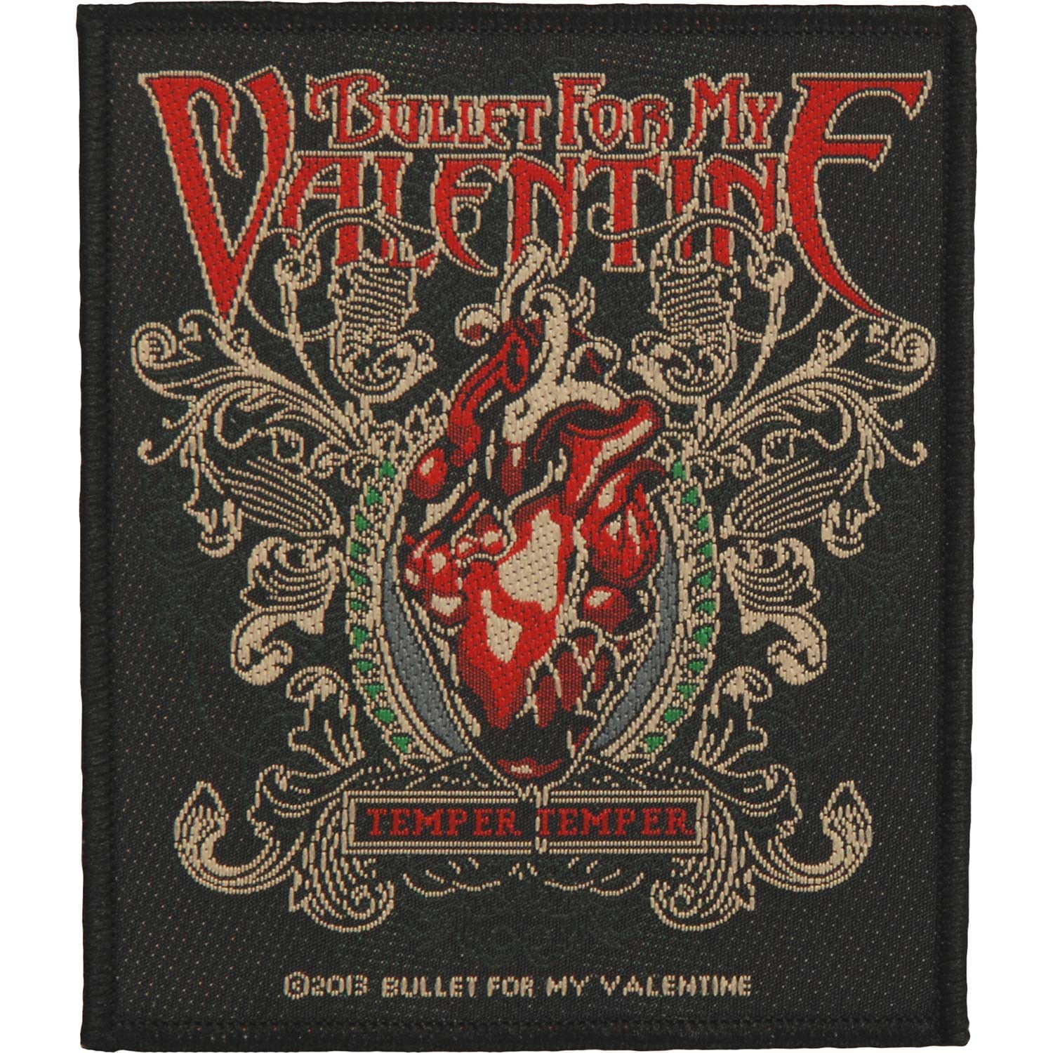 Bullet For My Valentine Men's Temper Temper Woven Patch Black