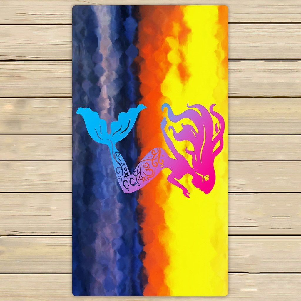GCKG Mermaid Towels,Mermaid Beach Bath Towels Bathroom Body Shower