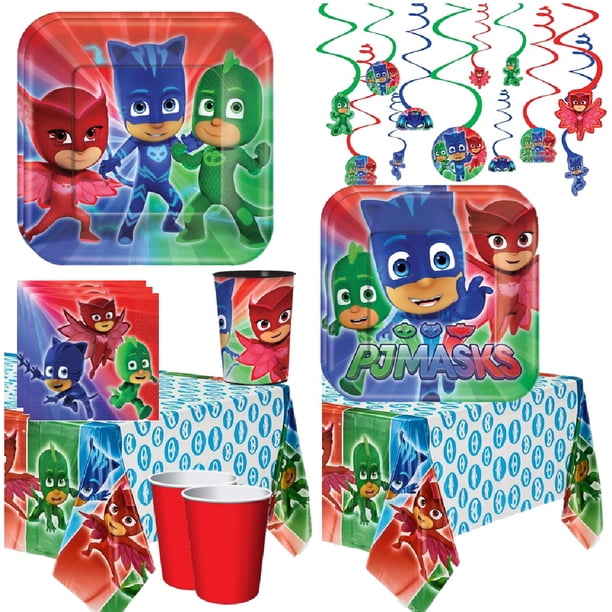 PJ Mask Birthday Party Supplies Kit for 8 with Swirls by Amscan