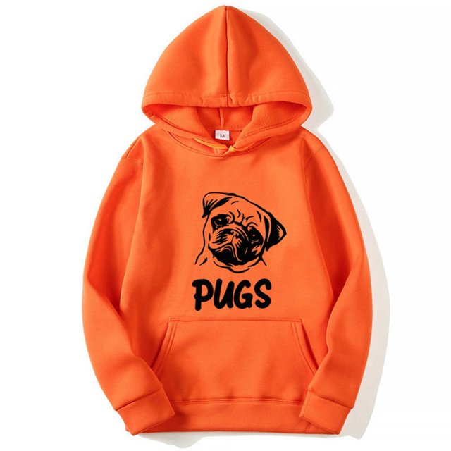 Chandail Imprimé Hip hop pug pour Hommes et Femmes (Orange, P)