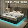 thumbnail image 6 of Merluxy King Size Bed Frame with Oversized Headboard,Floating Design,RGB LED Lights,No Box Spring Needed,Velvet Grey, 6 of 10